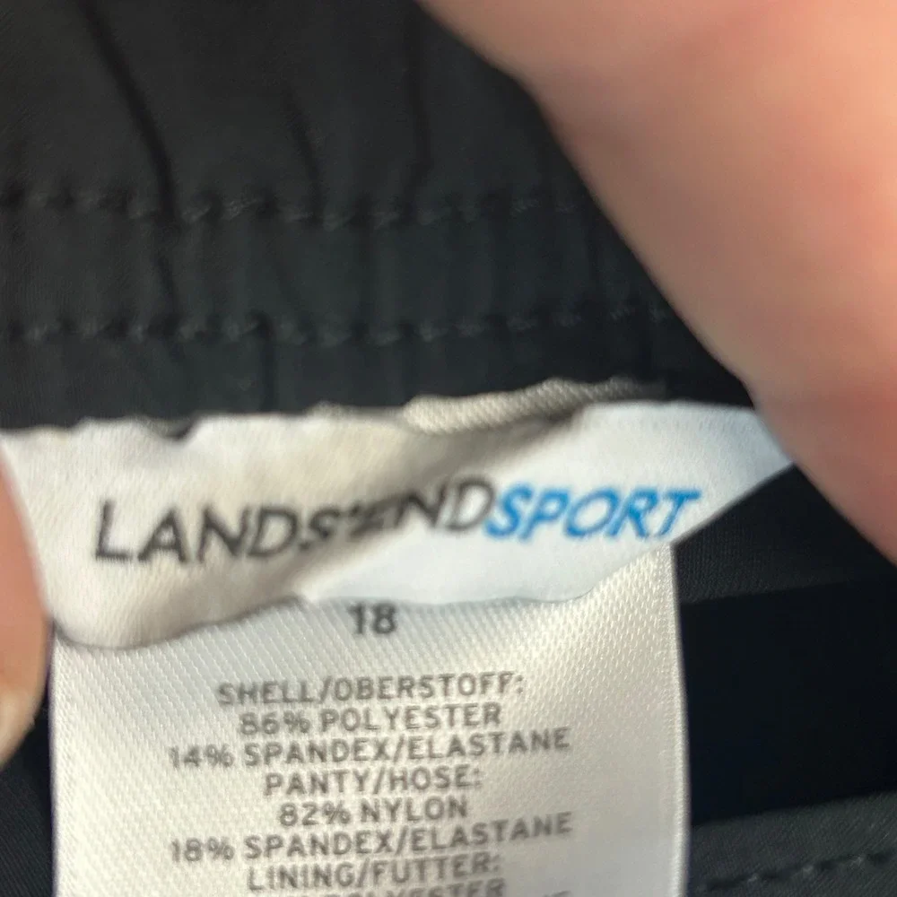 Lands‎ End Sport Womens Black Swim Shorts Plus Size 18 Boardshorts 468778